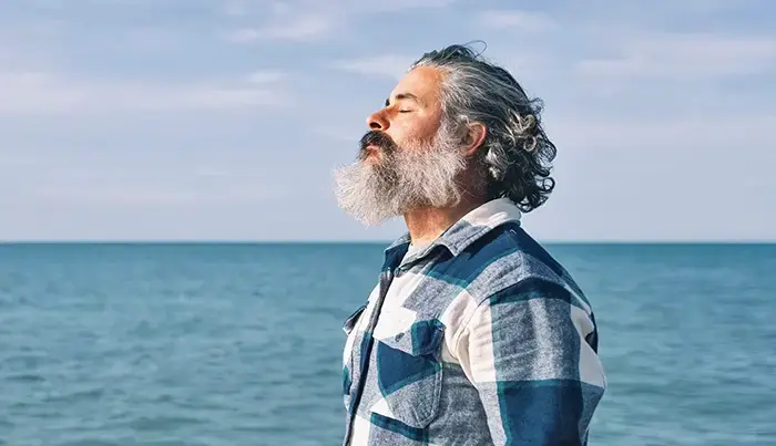 Man with Beard on the Beach